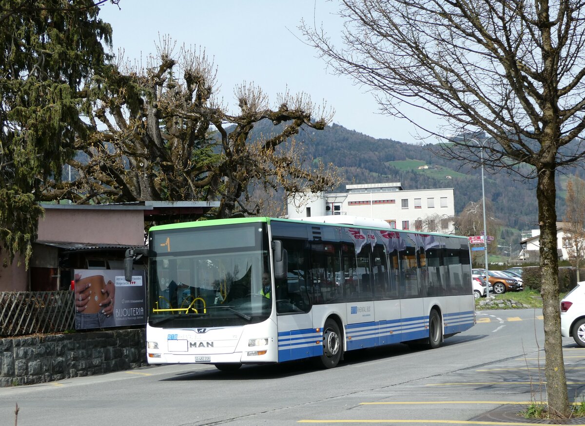 (247'796) - RTB Altsttten - Nr. 912/SG 482'208 - MAN (ex PostBus/A BD 15'356) am 28. Mrz 2023 beim Bahnhof Altsttten