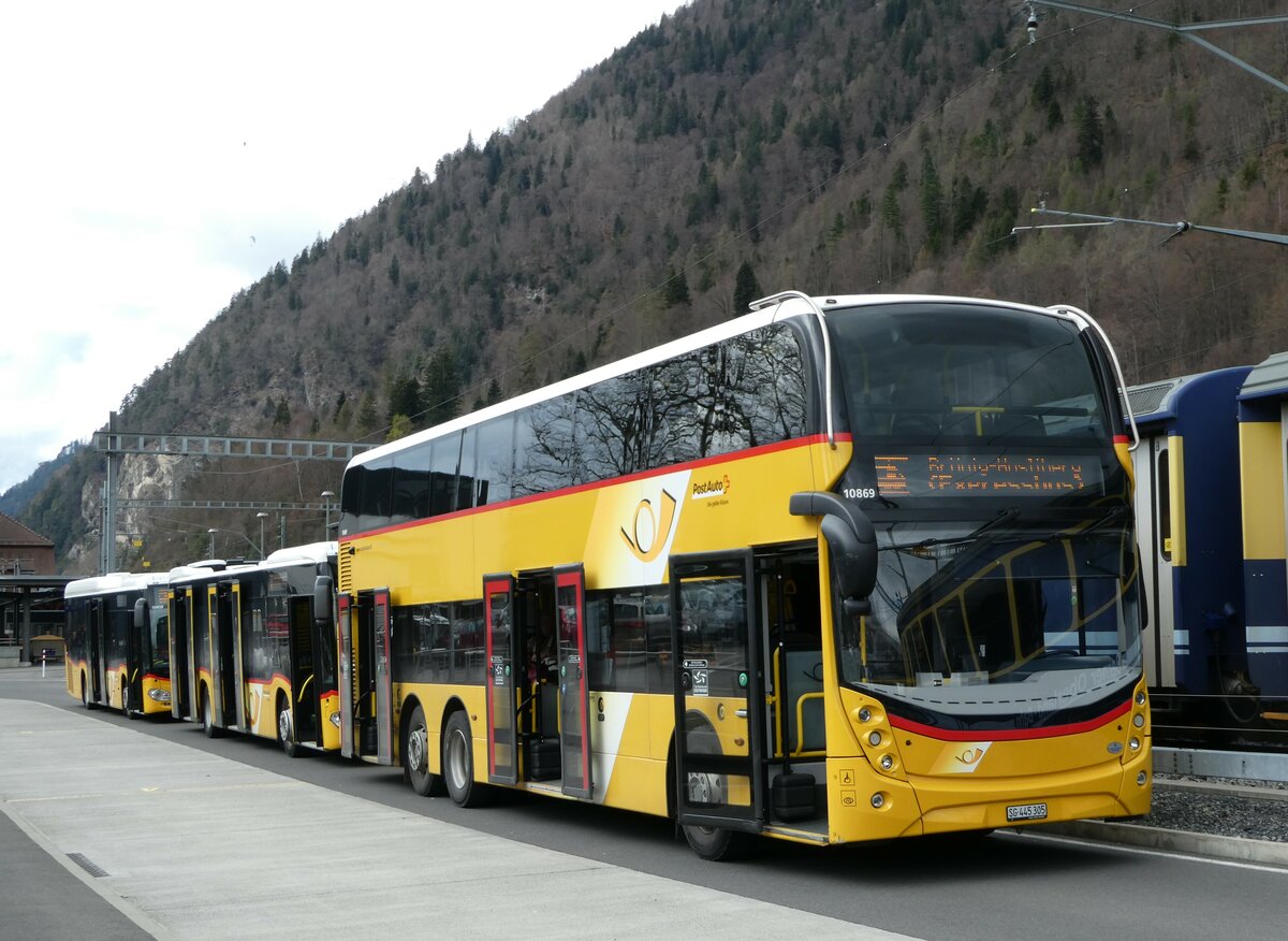 (247'964) - PostAuto Ostschweiz - SG 445'305/PID 10'869 - Alexander Dennis (ex AR 45'267) am 2. April 2023 beim Bahnhof Interlaken Ost