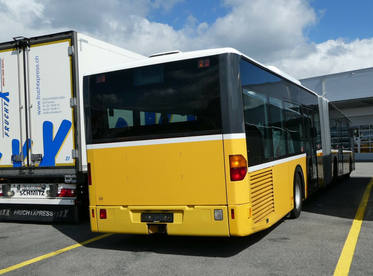 (248'186) - Interbus, Yverdon - Nr. 205 - Mercedes (ex Twerenbold, Baden Nr. 19; ex Steffen, Remetschwil Nr. 95; ex PostAuto Nordschweiz PID 3900) am 8. April 2023 in Kerzers, Interbus