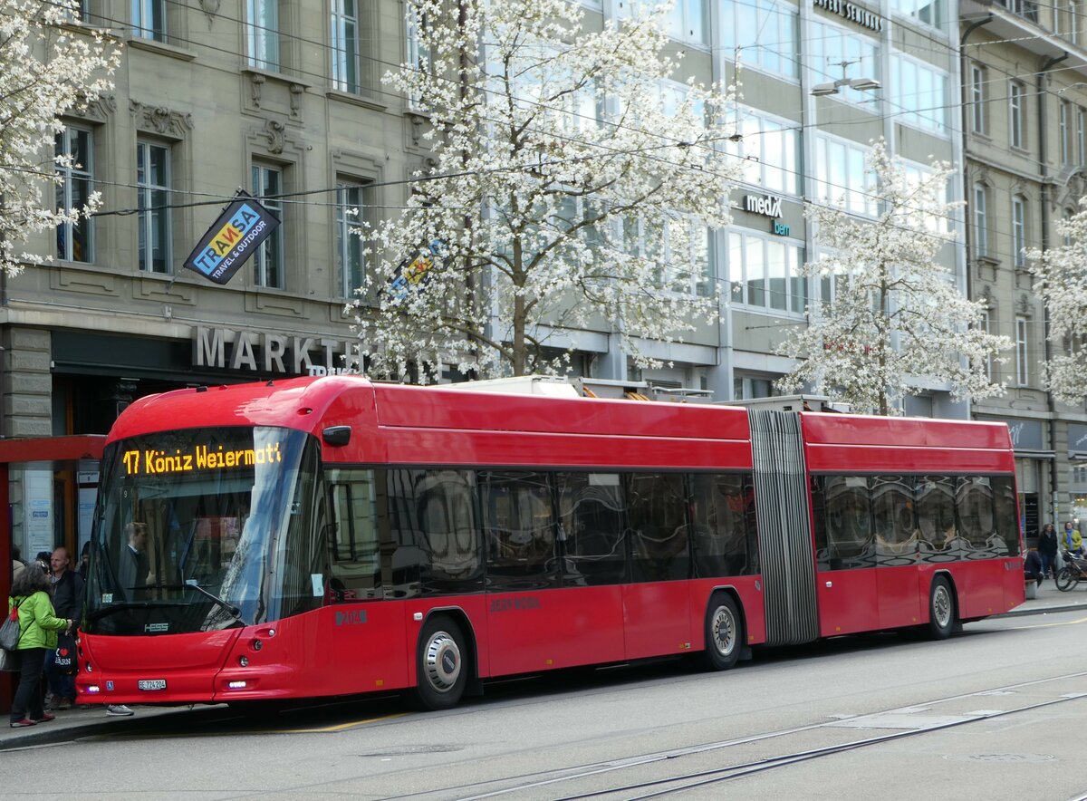 (248'224) - Bernmobil, Bern - Nr. 204/BE 724'204 - Hess am 8. April 2023 beim Bahnhof Bern