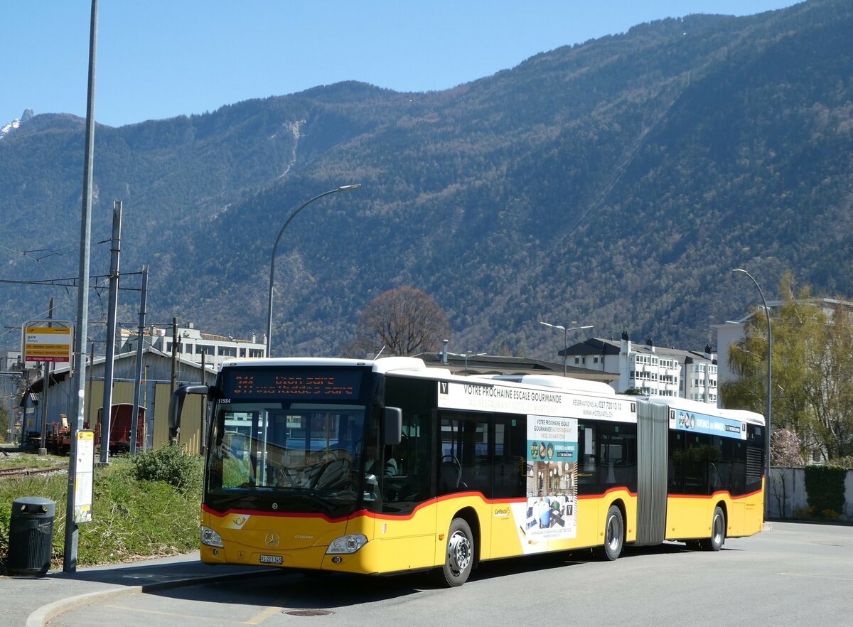 (248'313) - Buchard, Leytron - VS 223'348/PID 11'584 - Mercedes am 9. April 2023 beim Bahnhof Martigny