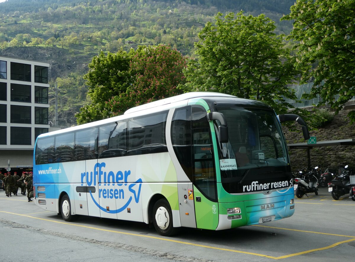 (249'691) - Ruffiner, Turtmann - VS 464'913 - MAN am 5. Mai 2023 beim Bahnhof Brig