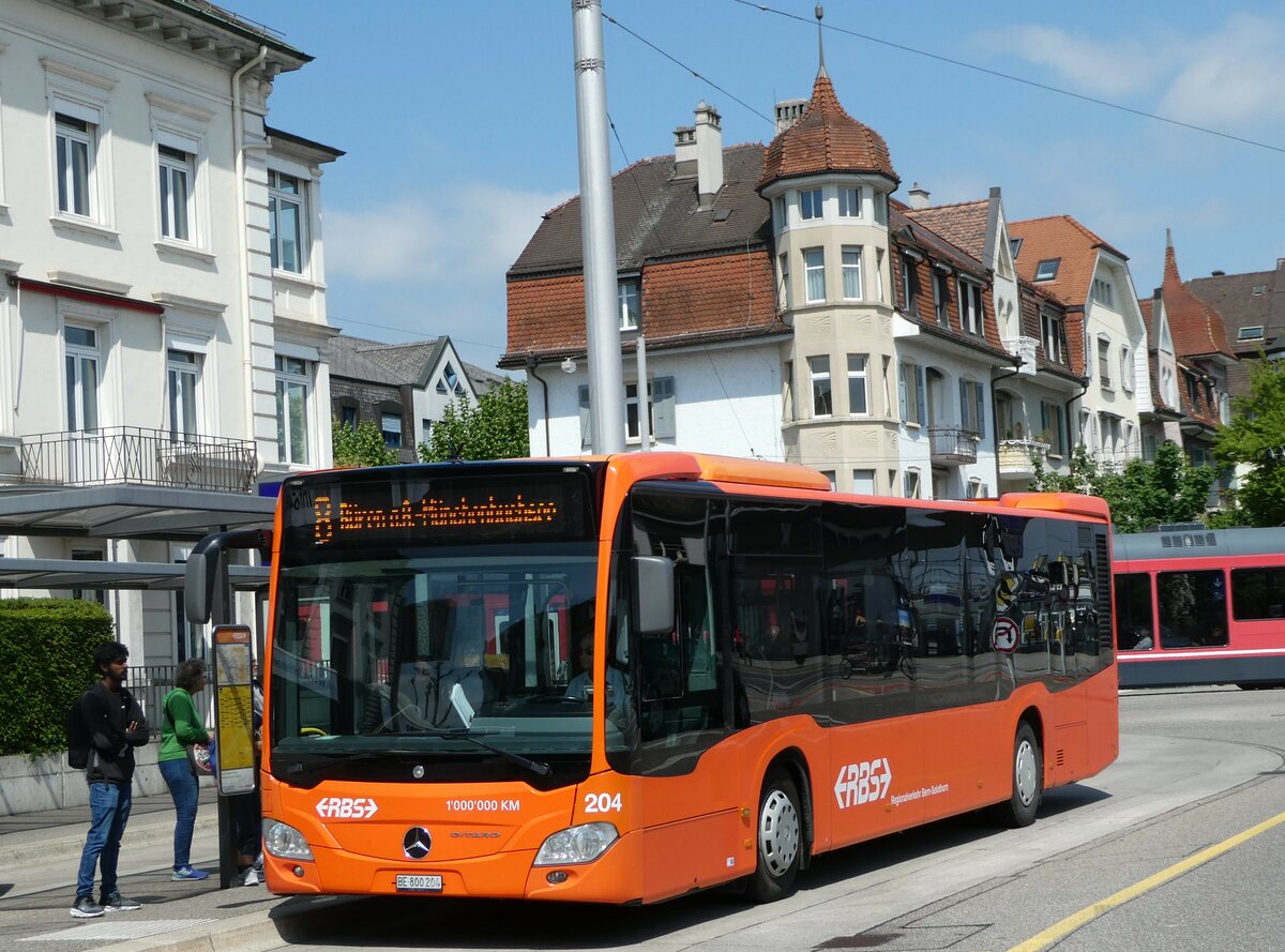 (250'437) - RBS Worblaufen - Nr. 204/BE 800'204 - Mercedes am 25. Mai 2023 beim Hauptbahnhof Solothurn