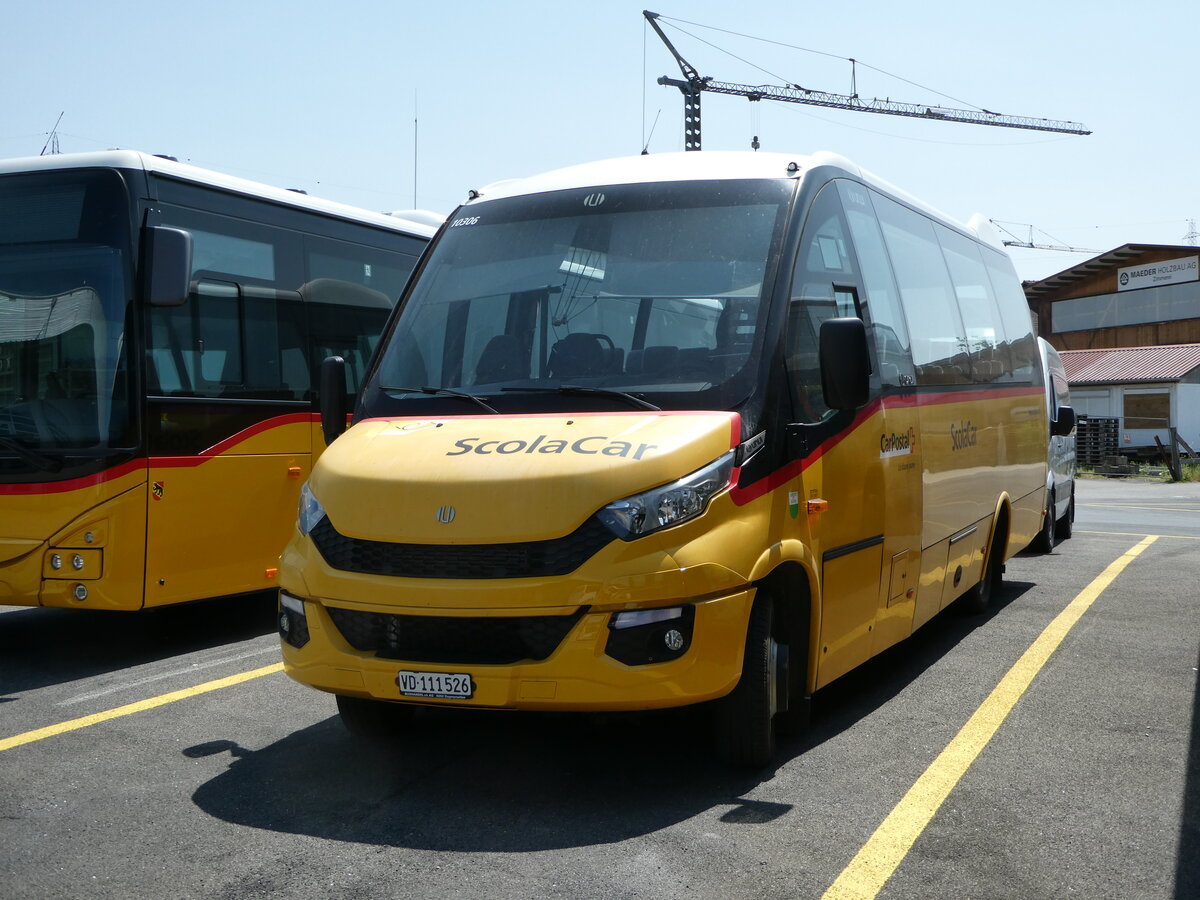 (250'711) - CarPostal Ouest - VD 111'526/PID 10'306 - Iveco/UNVI am 29. Mai 2023 in Kerzers, Interbus