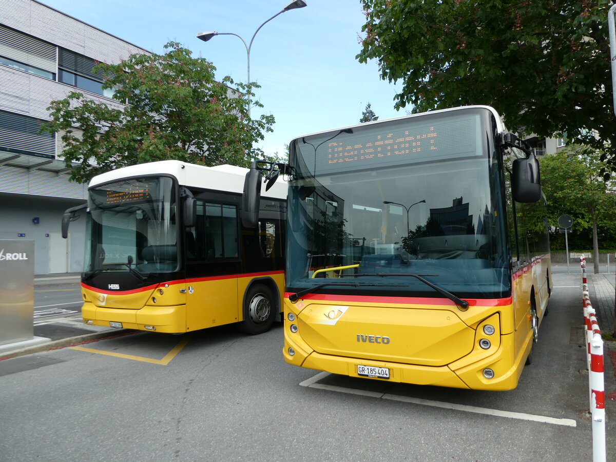 (250'737) - Gessinger, Bad Ragaz - GR 185'404/PID 11'901 - Heuliez-Iveco am 30. Mai 2023 beim Bahnhof Bad Ragaz