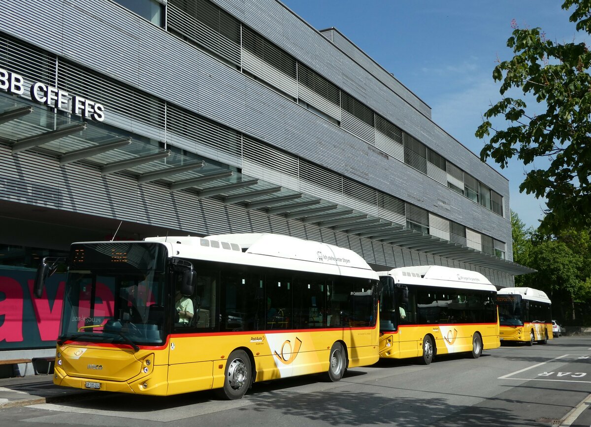 (250'745) - Gessinger, Bad Ragaz - GR 185'404/PID 11'901 - Heuliez-Iveco am 30. Mai 2023 beim Bahnhof Landquart