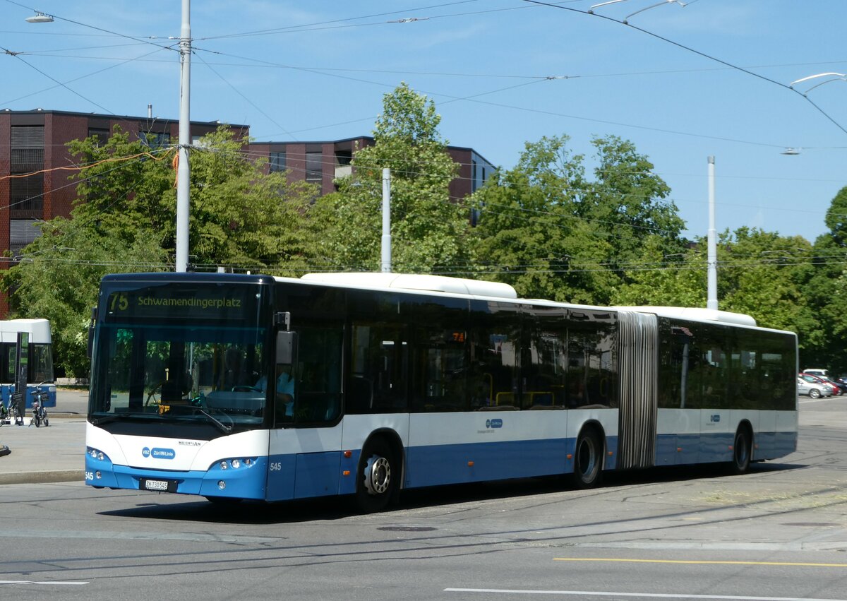 (251'426) - VBZ Zrich - Nr. 545/ZH 730'545 - Neoplan am 13. Juni 2023 in Zrich, Seebach