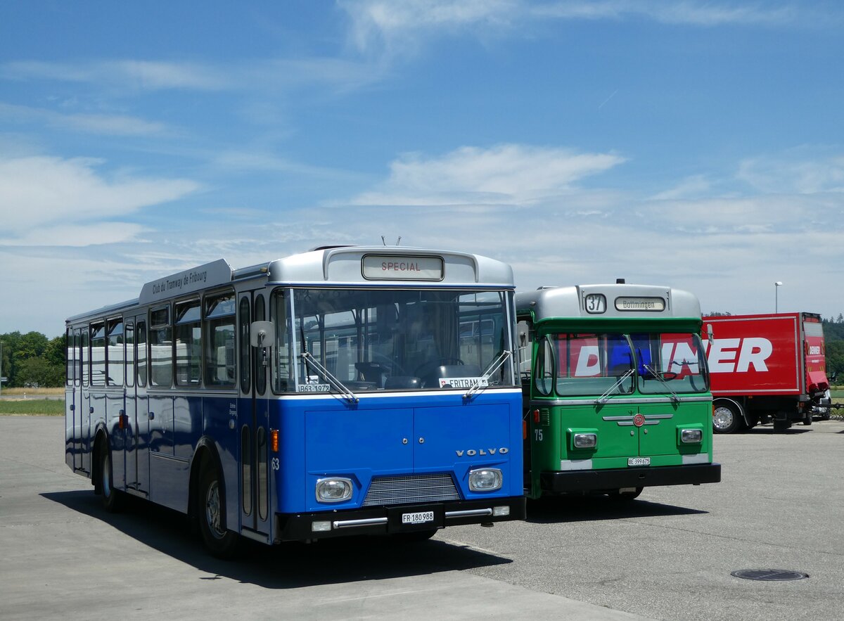 (251'741) - TF Fribourg (CTF) - Nr. 63/FR 180'988 - Volvo/Hess (ex TPF Fribourg Nr. 63; ex TF Fribourg Nr. 63) am 18. Juni 2023 in Lyssach, Lorenz