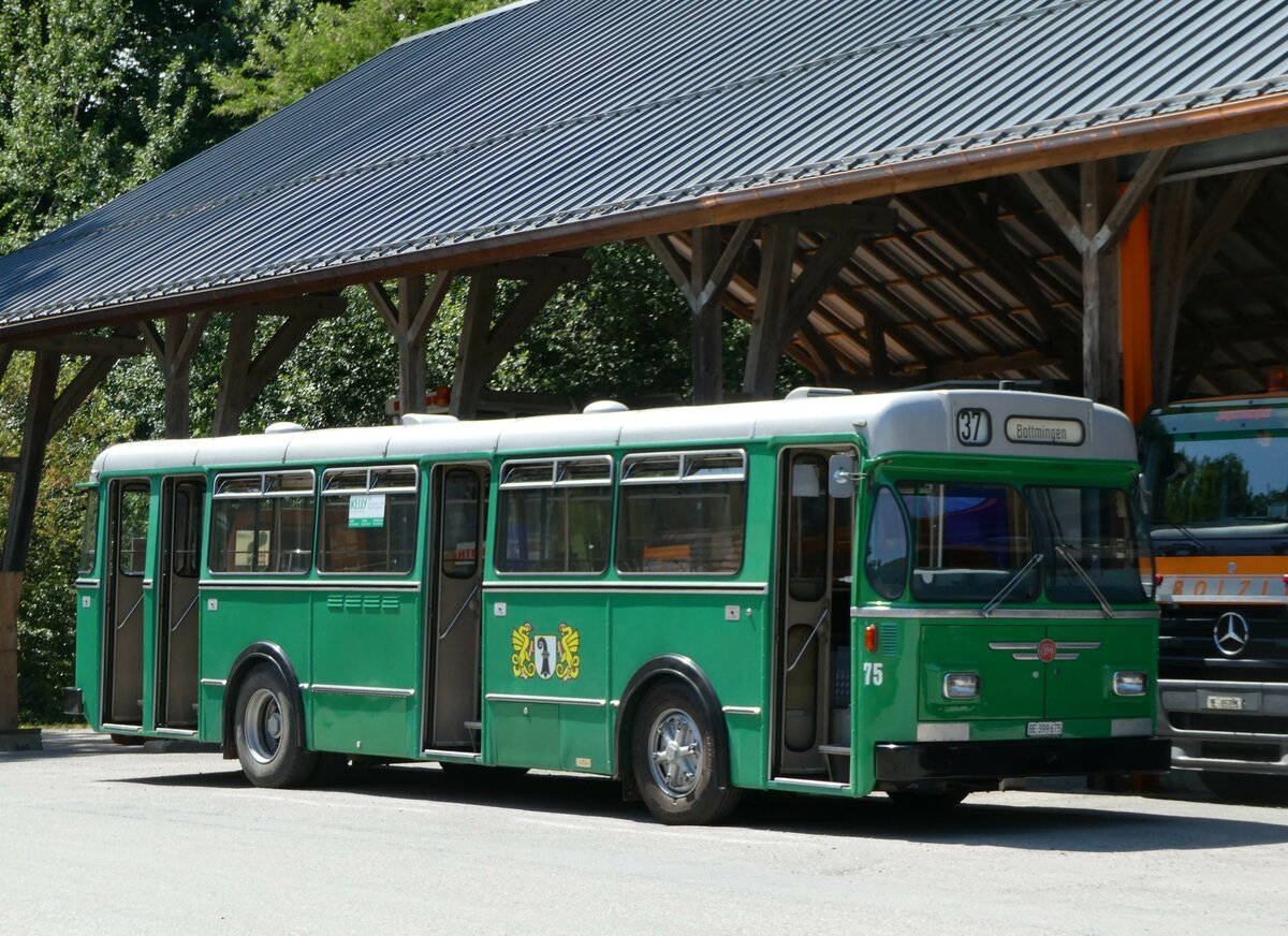 (251'759) - BVB Basel (RWB) - Nr. 75/BE 399'675 - FBW/Hess am 18. Juni 2023 in Oberburg, Ziegelgut