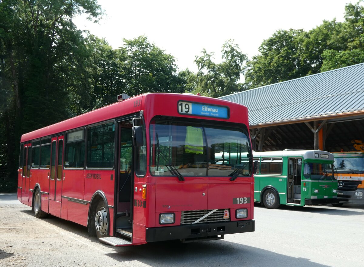 (251'775) - Bernmobil, Bern (SOB) - Nr. 193 - Volvo/Gangloff am 18. Juni 2023 in Oberburg, Ziegelgut