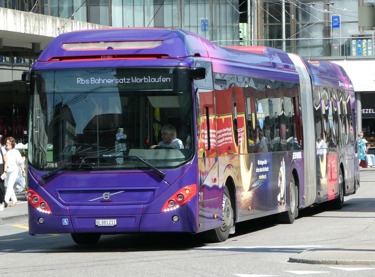 (252'781) - Bernmobil, Bern - Nr. 211/BE 881'211 - Volvo am 19. Juli 2023 beim Bahnhof Bern