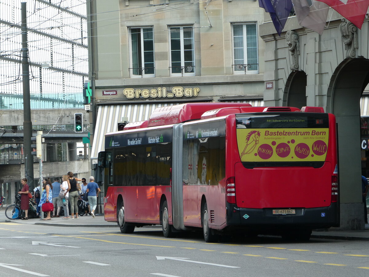 (252'788) - Bernmobil, Bern - Nr. 862/BE 671'862 - Mercedes am 19. Juli 2023 beim Bahnhof Bern