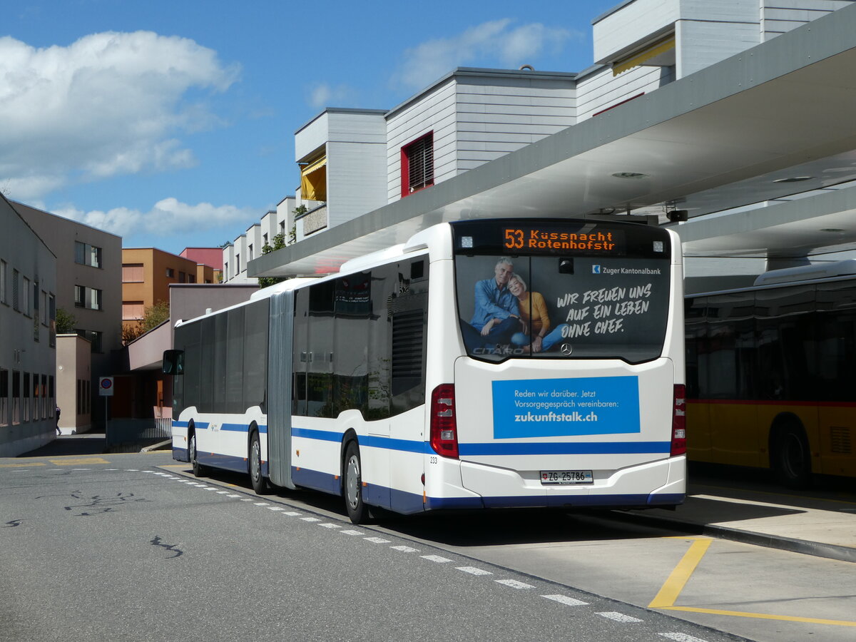 (253'315) - Odermatt, Rotkreuz - Nr. 233/ZG 25'786 - Mercedes am 3. August 2023 beim Bahnhof Rotkreuz