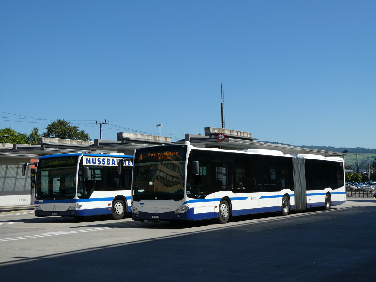 (253'603) - ZVB Zug - Nr. 76/ZG 88'076 - Mercedes am 11. August 2023 beim Bahnhof Baar