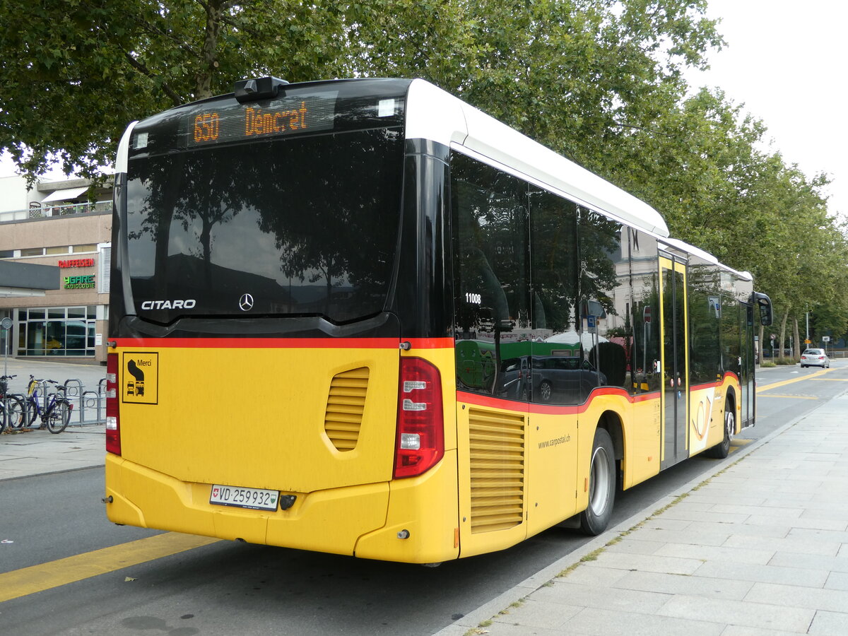 (253'751) - CarPostal Ouest - VD 259'932/PID 11'008 - Mercedes am 12. August 2023 beim Bahnhof Yverdon