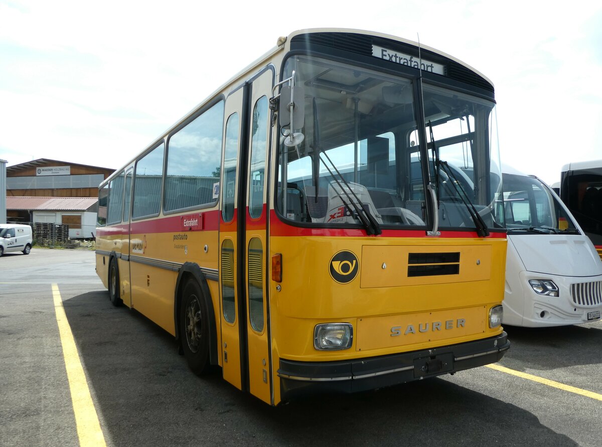 (253'789) - Eichenberger, Bsingen - Saurer/R&J (ex Schlapp, Cottens; ex Ruklic, Schaffhausen; ex Heim, Flums PID 2717; ex Frigg, Zernez; ex P 24'279) am 13. August 2023 in Kerzers, Interbus