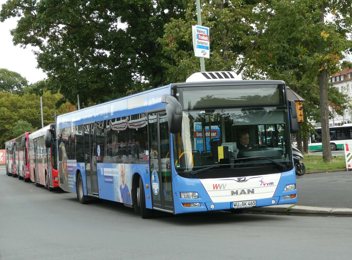 (254'314) - NVG Wrzburg - Nr. 465/W-AK 465 - MAN am 29. August 2023 beim Bahnhof Wrzburg