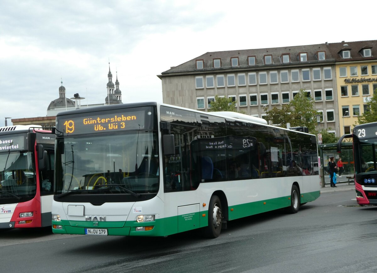 (254'332) - OVF Nrnberg - N-OV 179 - MAN am 29. August 2023 beim Bahnhof Wrzburg