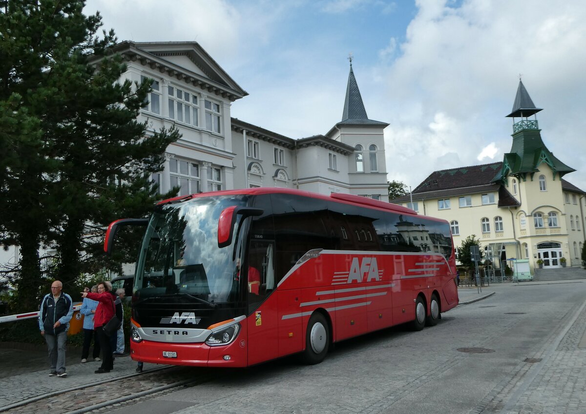 (254'440) - Aus der Schweiz: AFA Adelboden - Nr. 16/BE 21'181 - Setra am 31. August 2023 in Zinnowitz, Dnenstrasse