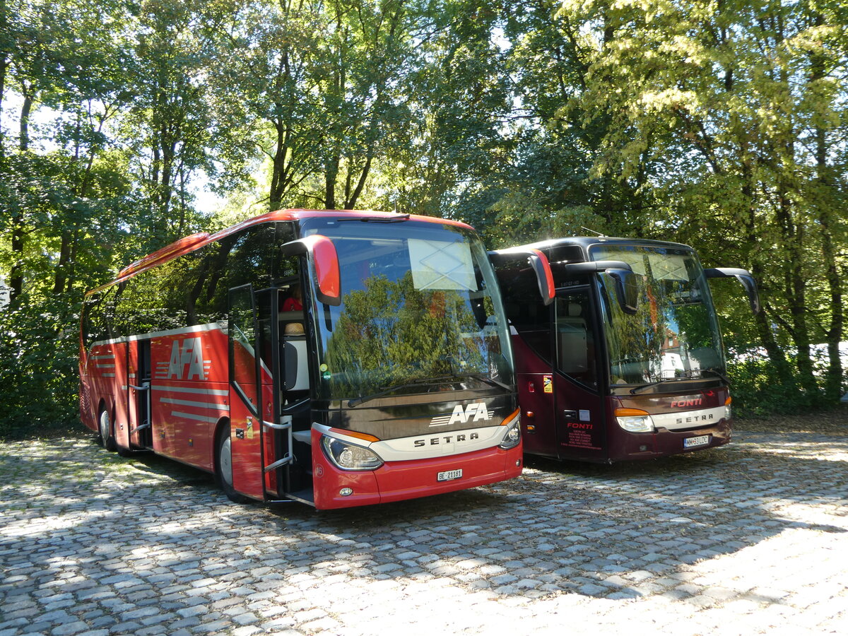 (254'760) - Aus der Schweiz: AFA Adelboden - Nr. 16/BE 21'181 - Setra am 4. September 2023 in Memmingen, Parkplatz