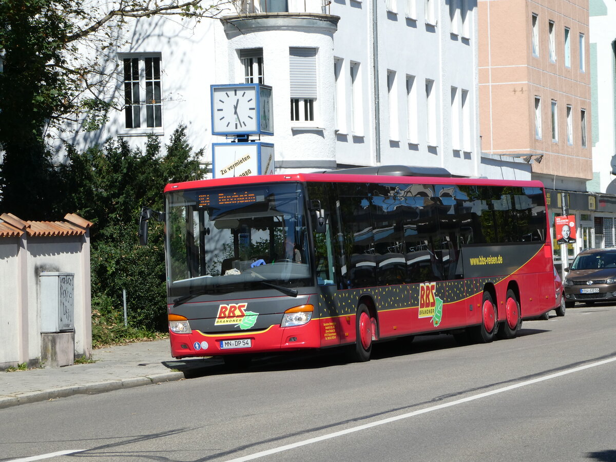 (254'782) - BBS Brandner, Krumbach - MN-DP 54 - Setra am 4. September 2023 beim Bahnhof Memmingen