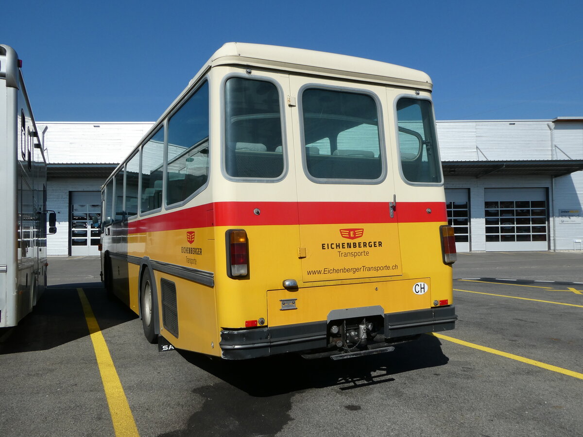 (255'025) - Eichenberger, Bsingen - Saurer/R&J (ex Schlapp, Cottens; ex Ruklic, Schaffhausen; ex Heim, Flums PID 2717; ex Frigg, Zernez; ex P 24'279) am 9. September 2023 in Kerzers, Interbus