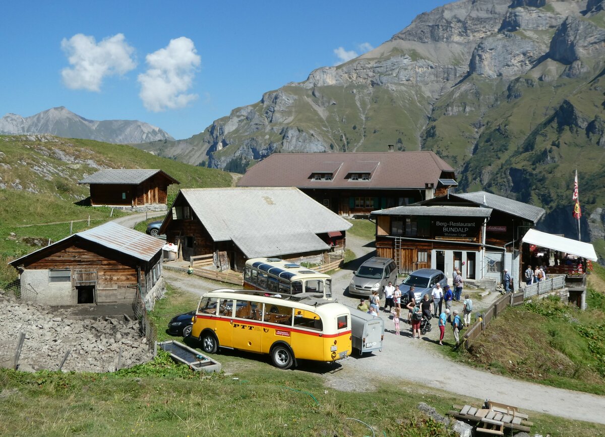 (255'066) - Schmid, Thrishaus - Nr. 3/BE 26'760 - Saurer/Gangloff (ex Geiger, Adelboden Nr. 3) am 10. September 2023 auf der Bundalp