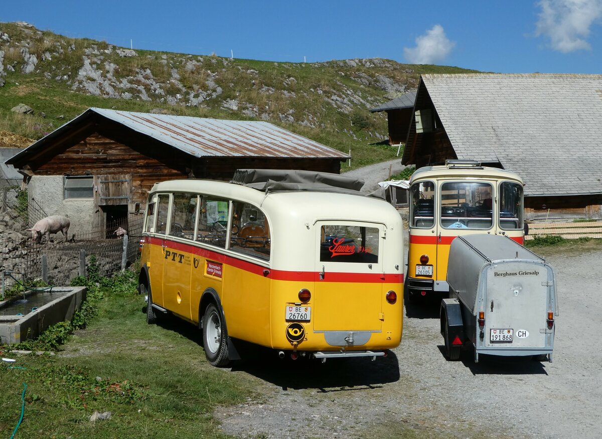 (255'069) - Schmid, Thrishaus - Nr. 3/BE 26'760 - Saurer/Gangloff (ex Geiger, Adelboden Nr. 3) am 10. September 2023 auf der Bundalp