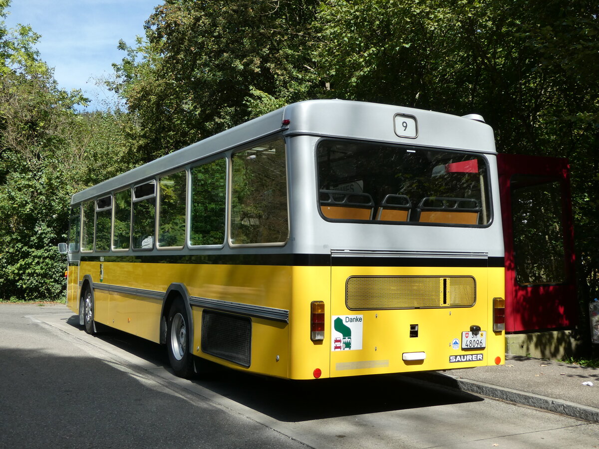 (255'304) - Wanner, Schleitheim - SH 48'096 - Saurer/Hess (ex Ruklic, Schaffhausen; ex VBSH Schaffhausen Nr. 40; ex VBSH Schaffhausen Nr. 19) am 17. September 2023 in Schaffhausen, Sommerwies