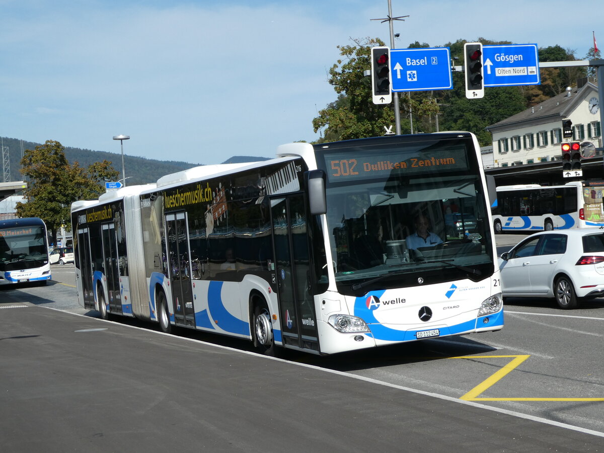 (255'677) - BOGG Wangen b.O. - Nr. 216/SO 112'454 - Mercedes am 28. September 2023 beim Bahnhof Olten