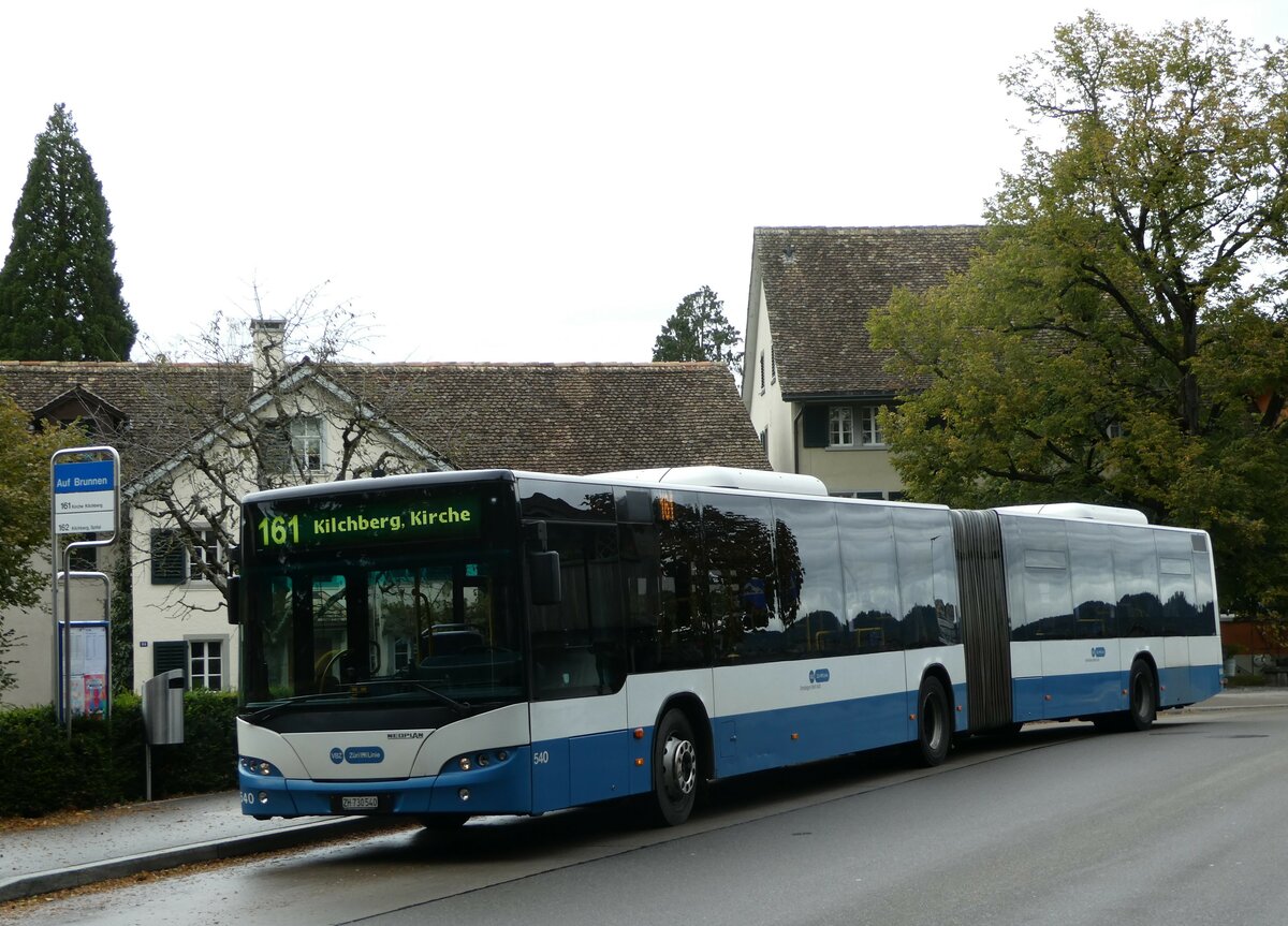 (256'251) - VBZ Zrich - Nr. 540/ZH 730'540 - Neoplan am 21. Oktober 2023 in Kilchberg, Auf Brunnen