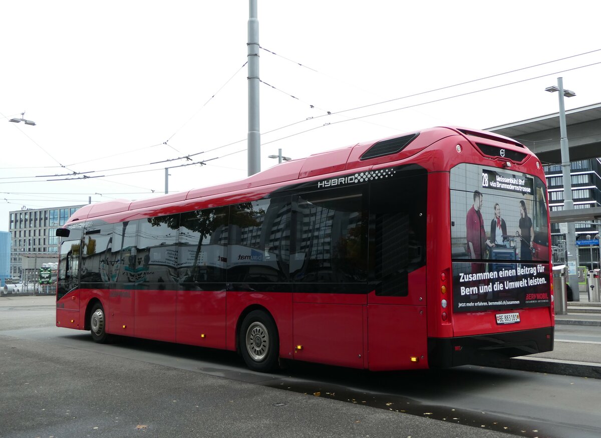 (256'427) - Bernmobil, Bern - Nr. 181/BE 883'181 - Volvo am 26. Oktober 2023 beim Bahnhof Bern Wankdorf