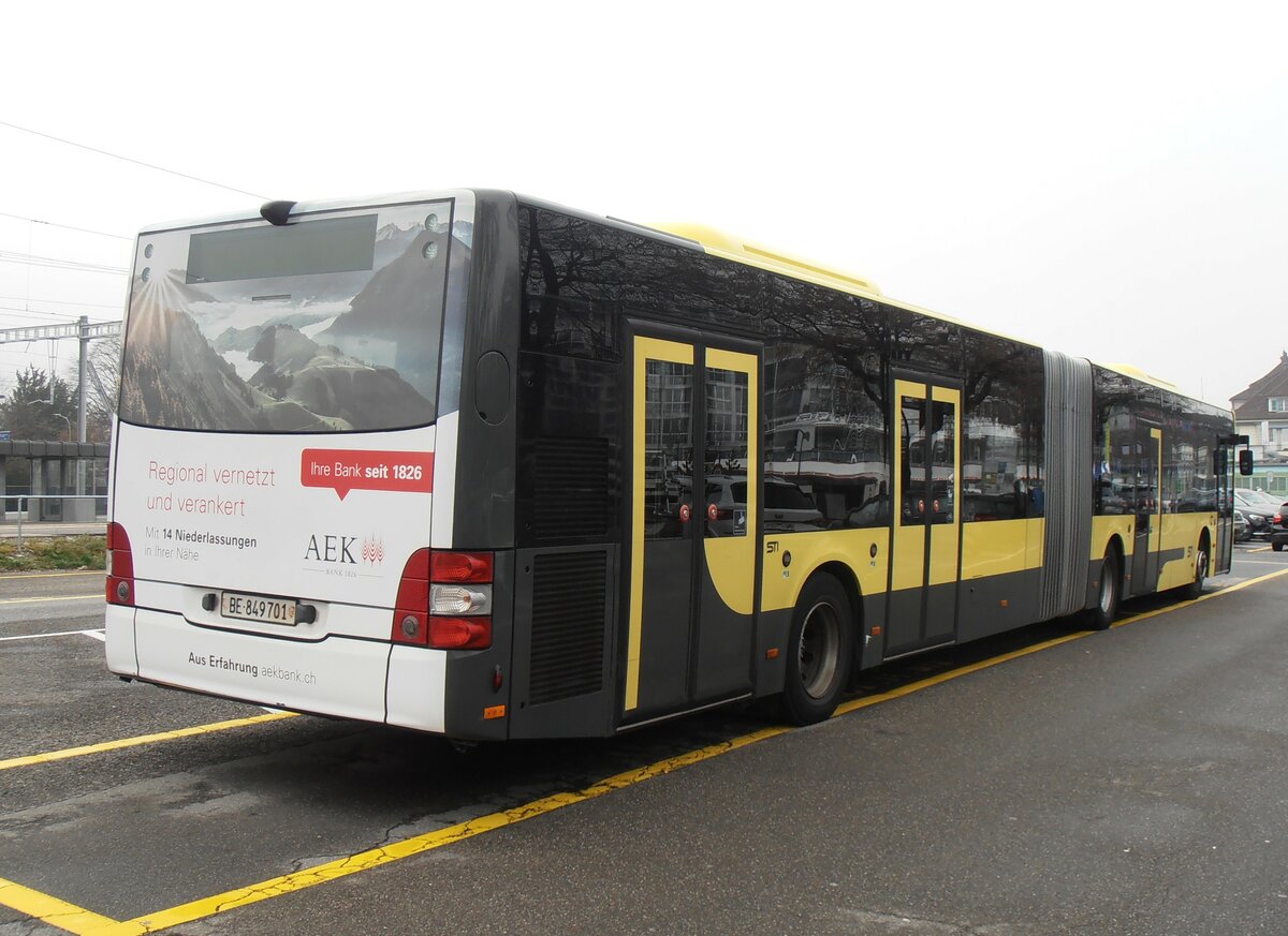 (257'702) - STI Thun - Nr. 701/BE 849'701 - MAN am 18. Dezember 2023 in Thun, CarTerminal