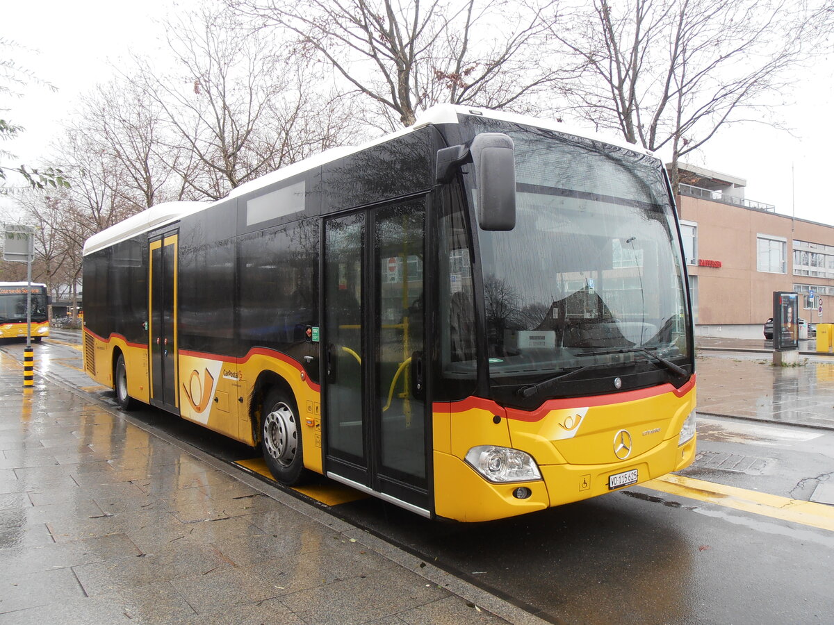 (257'751) - CarPostal Ouest - VD 115'625/PID 11'027 - Mercedes am 21. Dezember 2023 beim Bahnhof Yverdon