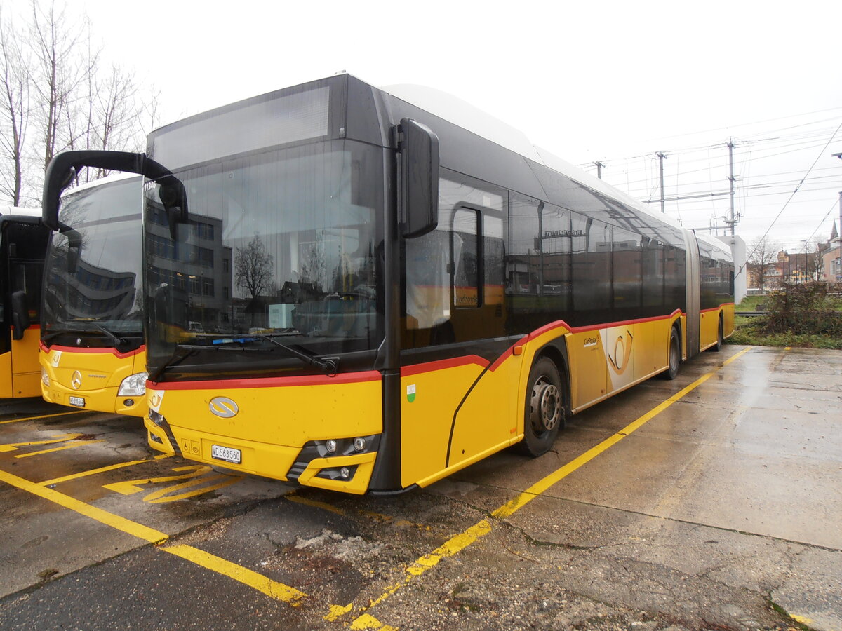 (257'763) - CarPostal Ouest - VD 563'560/PID 11'346 - Solaris am 21. Dezember 2023 in Yverdon, Garage