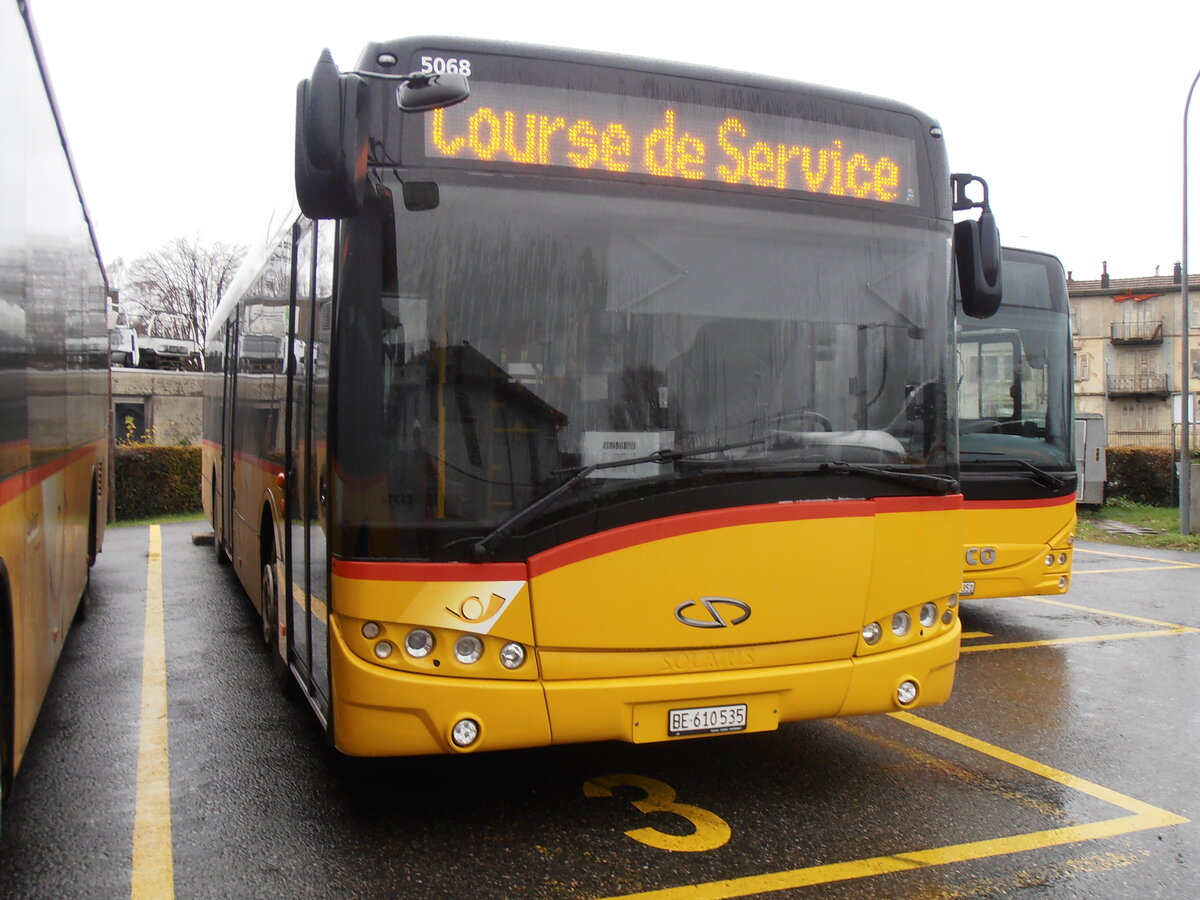 (257'773) - PostAuto Bern - BE 610'535/PID 5068 - Solaris am 21. Dezember 2023 in Yverdon, Garage