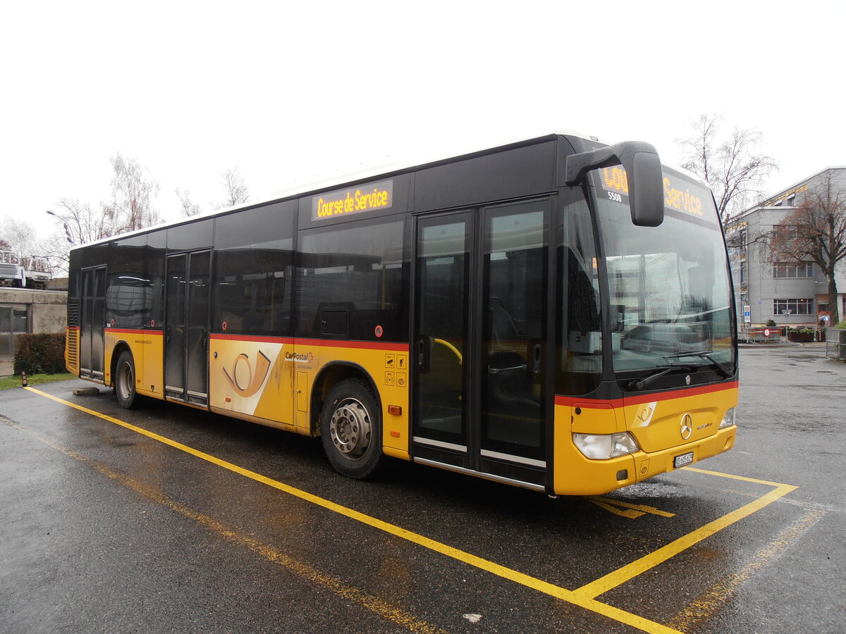 (257'775) - CarPostal Ouest - VD 605'629/PID 5508 - Mercedes (ex JU 61'876; ex Nr. 16) am 21. Dezember 2023 in Yverdon, Garage