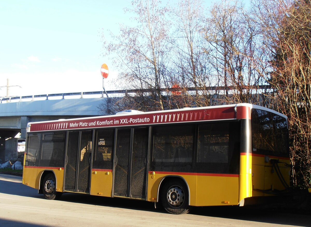 (257'917) - PostAuto Bern - BE 193'594/PID 5501 - Lanz+Marti/Hess Personenanhnger (ex Klopfstein, Laupen) am 23. Dezember 2023 in Kerzers, Interbus