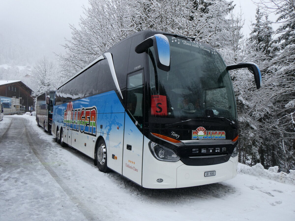 (258'328) - Bolliger, Unterschchen - UR 9080 - Setra am 6. Januar 2024 in Adelboden, ASB