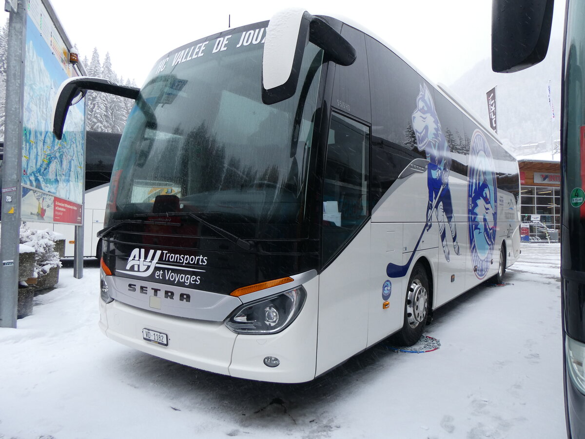 (258'373) - AVJ Les Bioux - VD 1182 - Setra am 6. Januar 2024 in Adelboden, ASB 