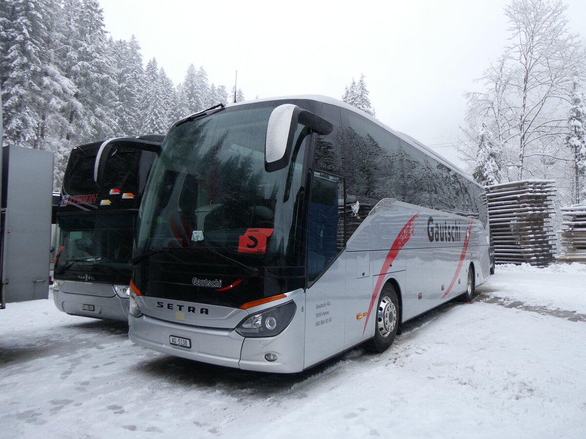 (258'418) - Gautschi, Aarau - Nr. 8/AG 5138 - Setra am 6. Januar 2024 in Adelboden, ASB