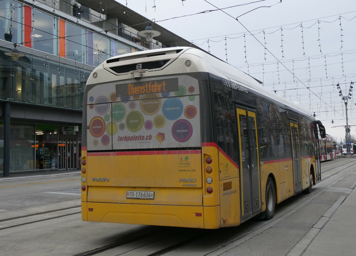 (258'547) - PostAuto Ostschweiz - TG 176'634/PID 11'230 - Volvo am 9. Januar 2024 beim Bahnhof Frauenfeld