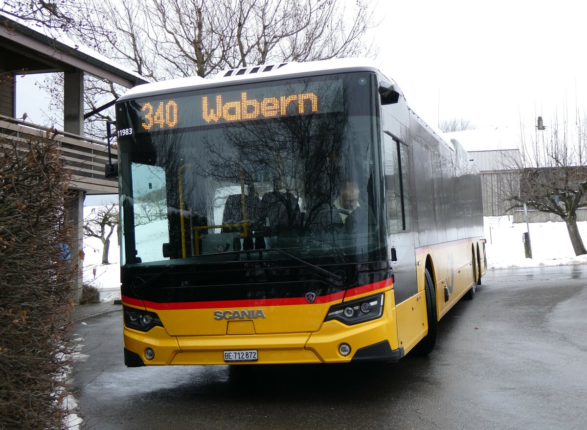 (258'845) - Engeloch, Riggisberg - Nr. 20/BE 712'872/PID 11'983 - Scania am 22. Januar 2024 in Niedermuhlern, Baumgrtli