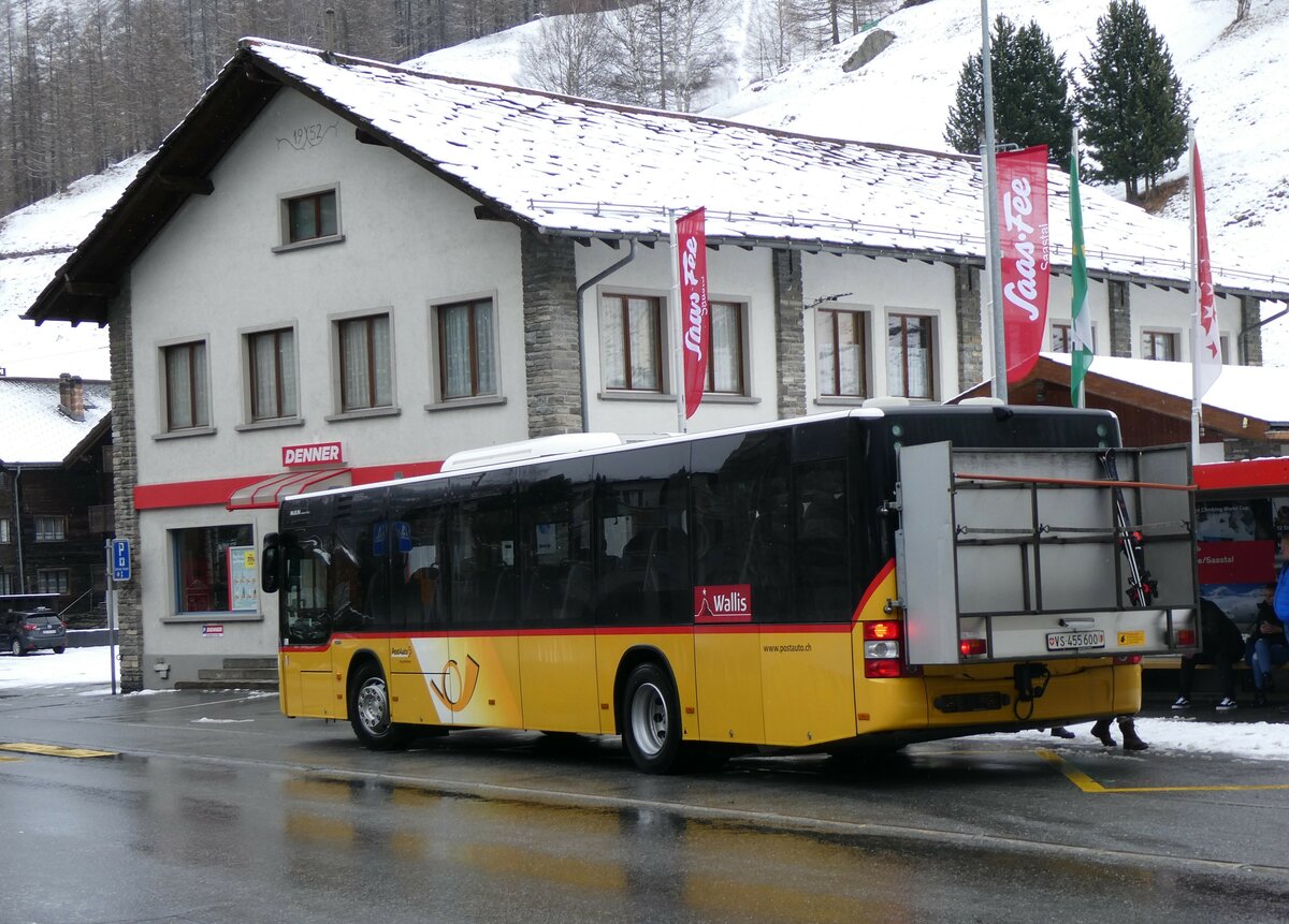 (259'740) - PostAuto Wallis - VS 455'600/PID 10'480 - MAN am 27. Februar 2024 in Saas-Grund, Post