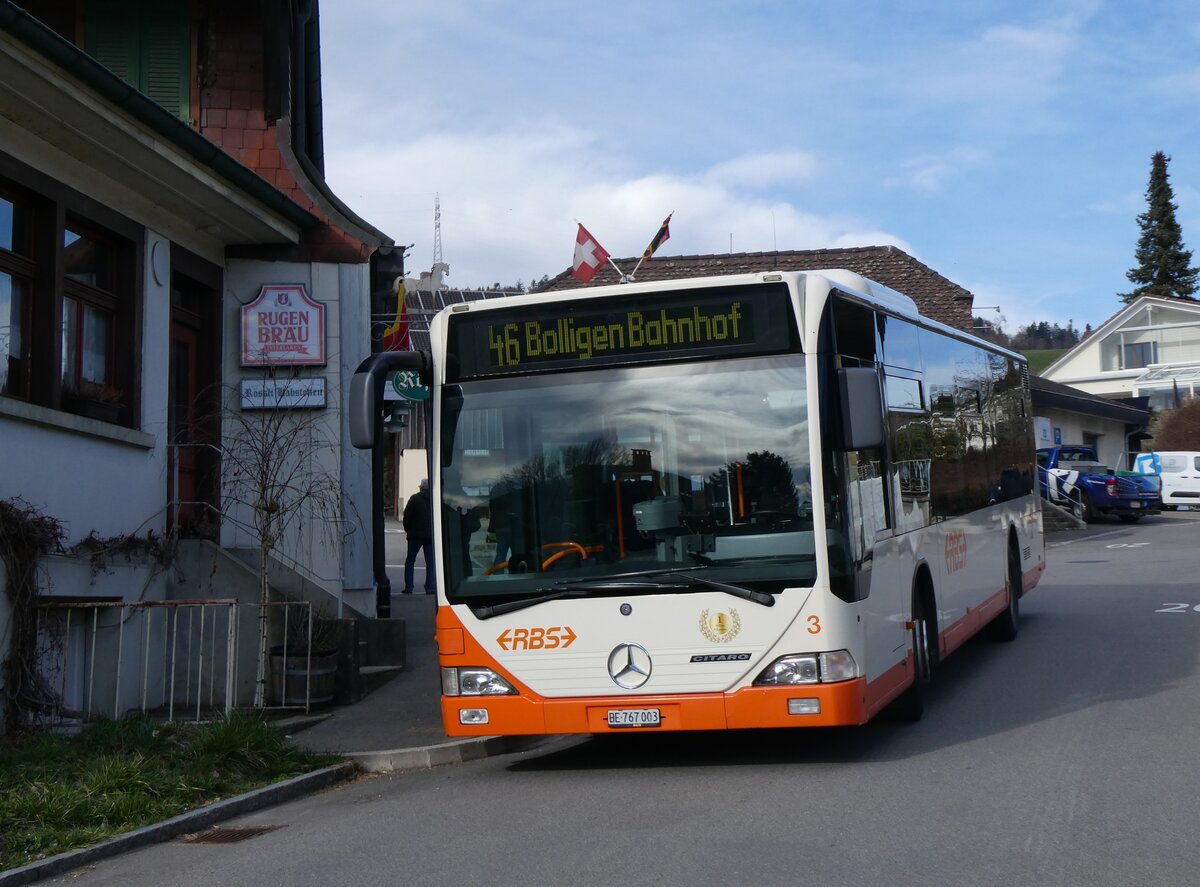 (260'028) - RBS Worblaufen - Nr. 3/BE 767'003 - Mercedes am 3. Mrz 2024 in Habstetten, Rssli