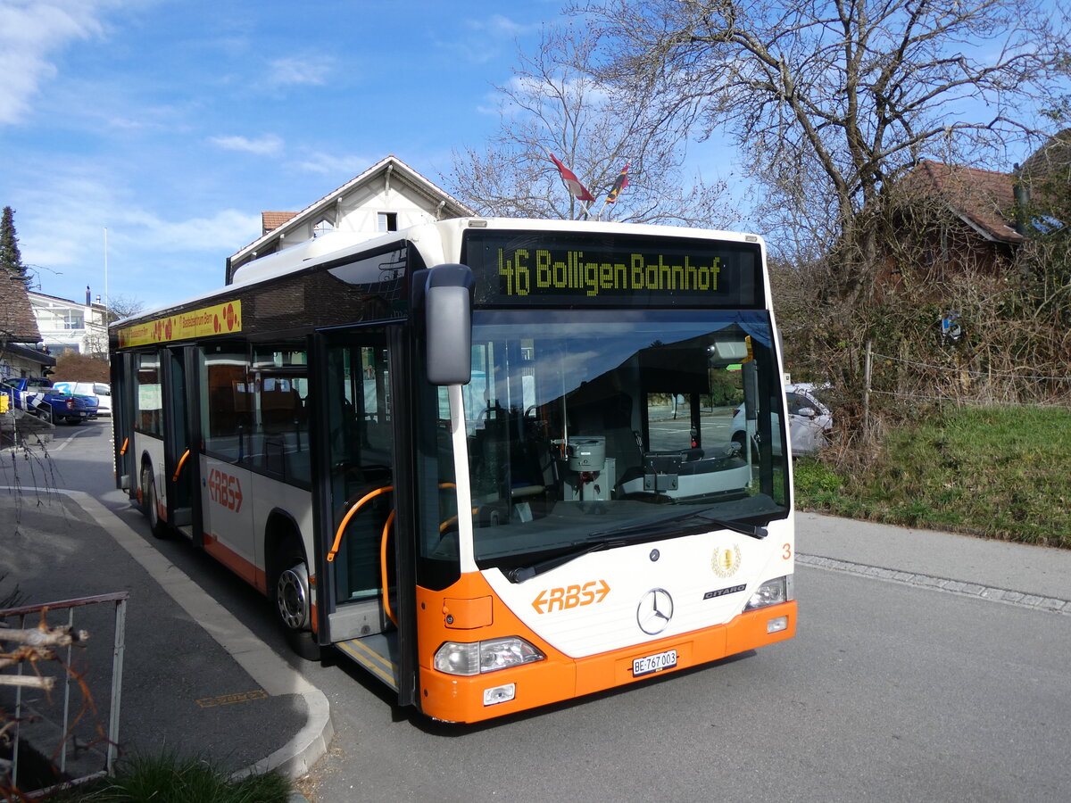 (260'032) - RBS Worblaufen - Nr. 3/BE 767'003 - Mercedes am 3. Mrz 2024 in Habstetten, Rssli