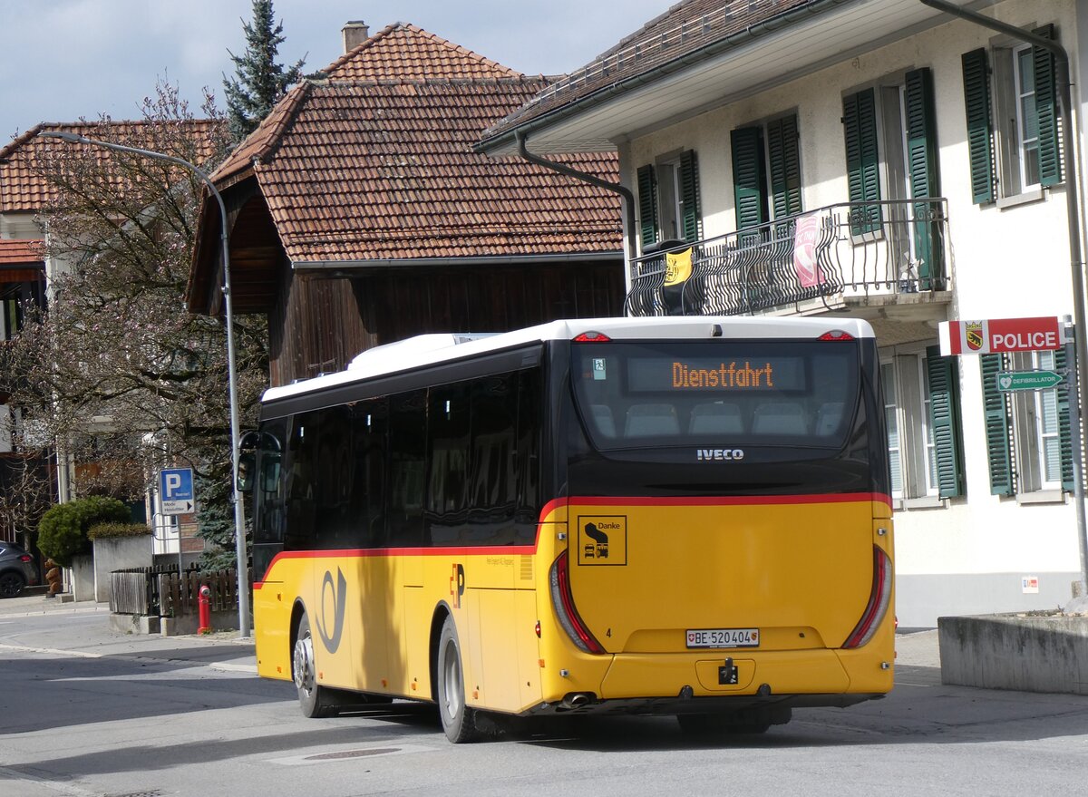 (260'376) - Engeloch, Riggisberg - Nr. 4/BE 520'404/PID 12'073 - Iveco am 15. Mrz 2024 in Riggisberg, Post