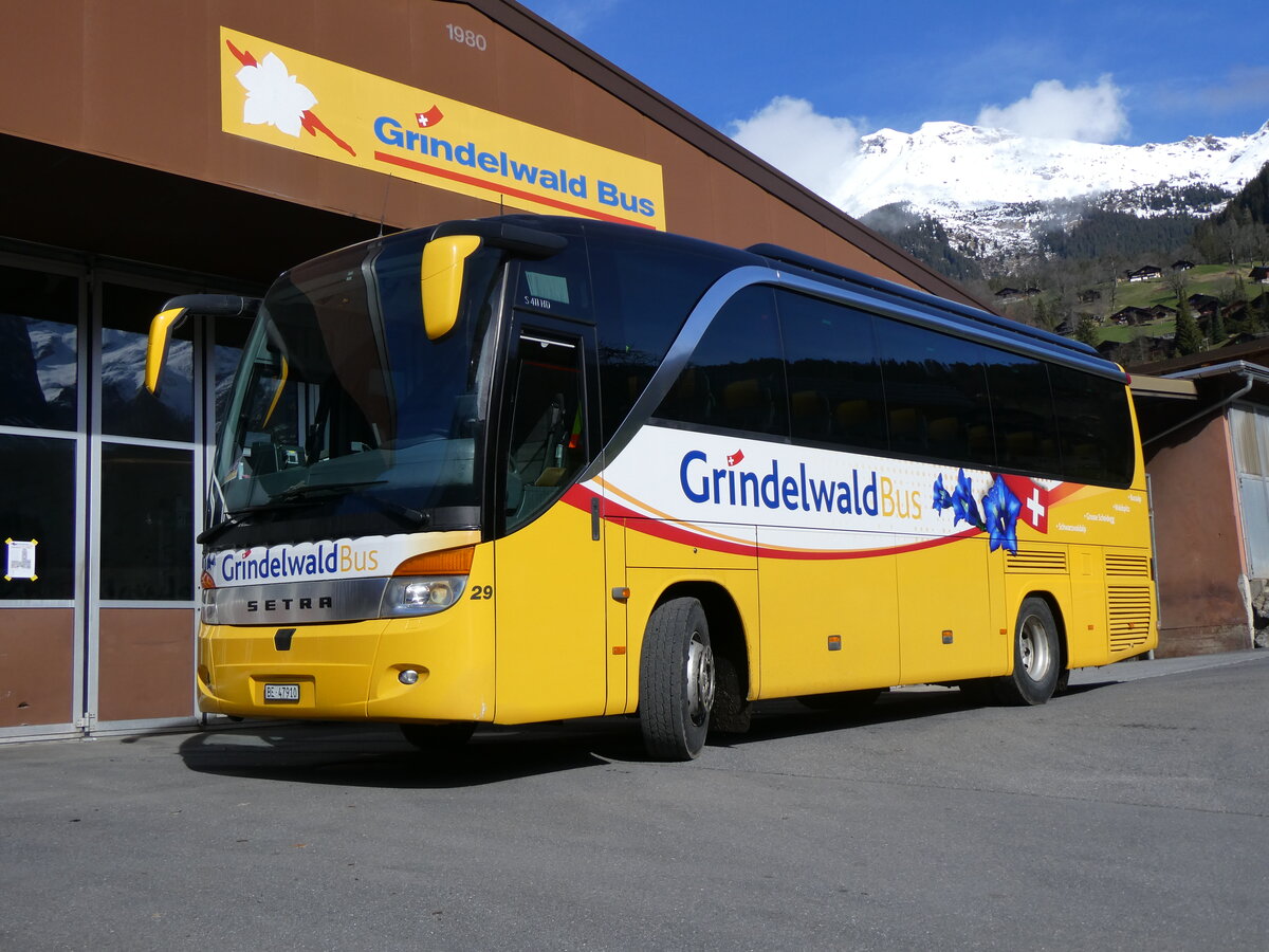 (260'472) - GrindelwaldBus, Grindelwald - Nr. 29/BE 47'910 - Setra am 19. Mrz 2024 in Grindelwald, Garage