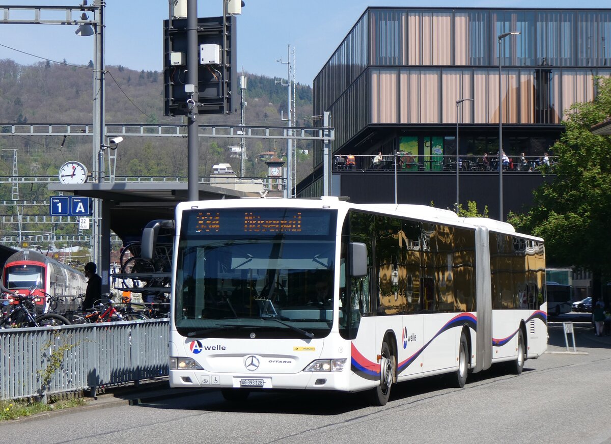 (261'162) - Twerenbold, Baden - Nr. 16/AG 393'128/PID 5704 - Mercedes am 12. April 2024 beim Bahnhof Baden