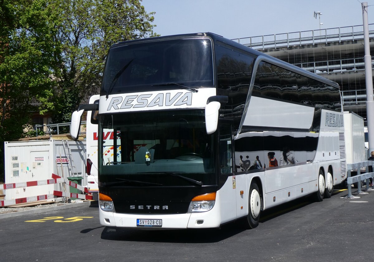 (261'207) - Aus Serbien: Resava, Svilajnac - SV 028-CG - Setra am 12. April 2024 in Zrich, Sihlquai